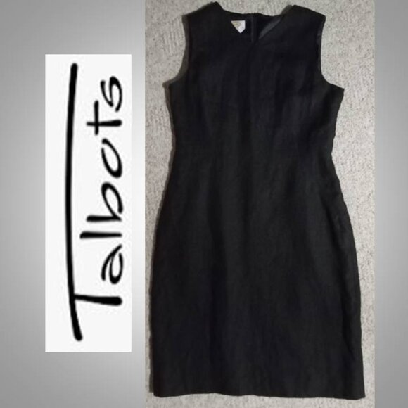 Talbots Petites  black linen dress size  6 - Picture 1 of 5